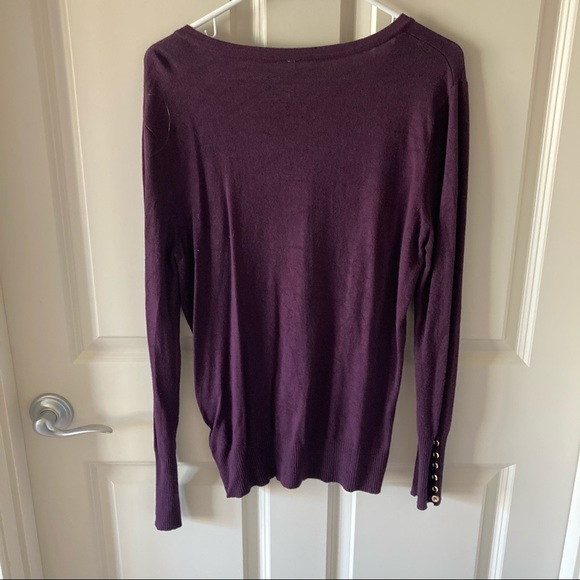 Plum Sweater with Gold Button Detail - Picture 2 of 3
